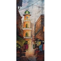 Aysha Khan, 10 x 22 Inch, Water color on Paper, Cityscape Painting, AC-AYSKH-013